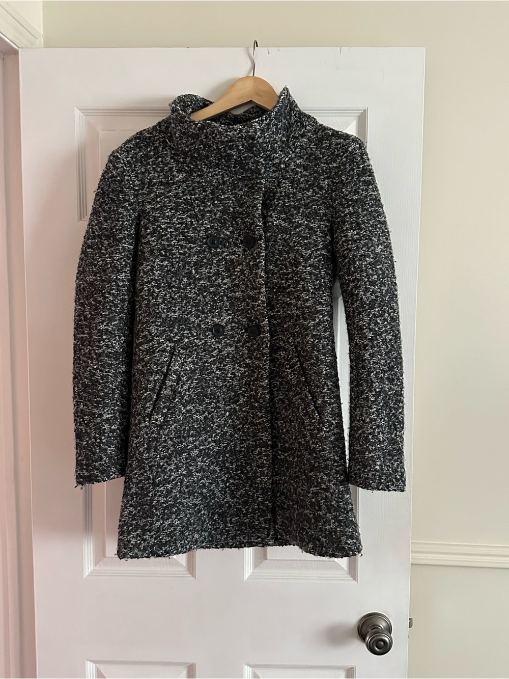 Wool Blend Coat with Stand Collar